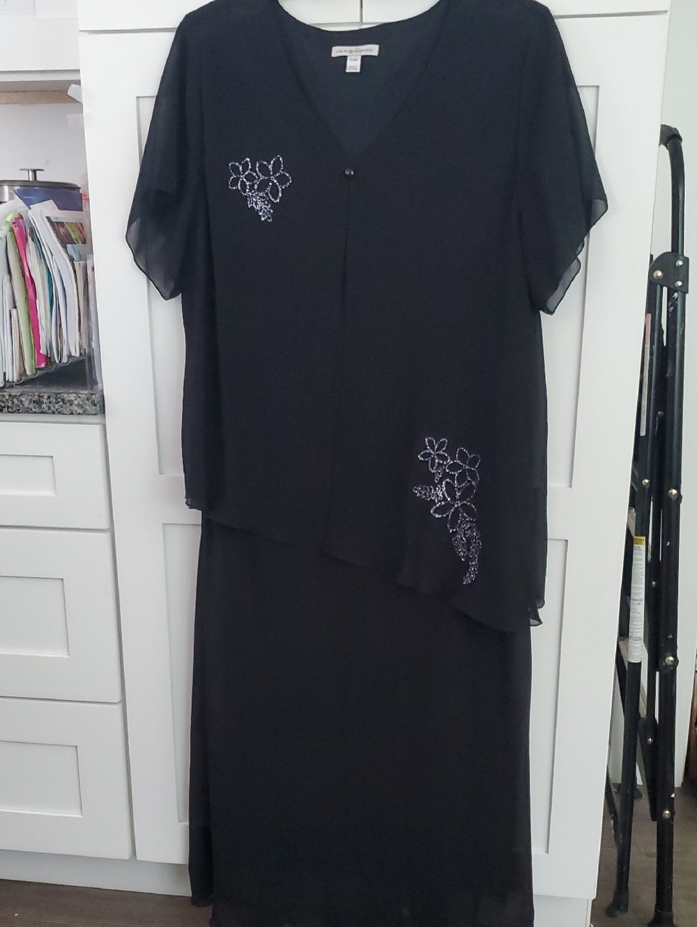 Classic Black Embellished Maxi Dress by LOS ANGELES WOMAN
